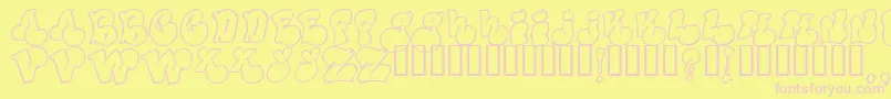 Politicaloutline-fontti – vaaleanpunaiset fontit keltaisella taustalla