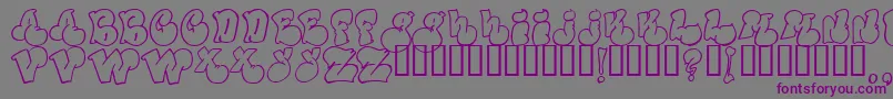 フォントPoliticaloutline – 紫色のフォント、灰色の背景