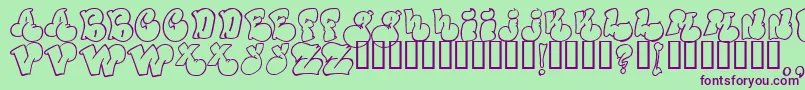 Politicaloutline Font – Purple Fonts on Green Background