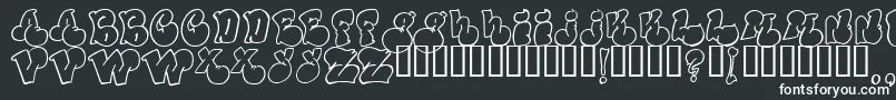 Fonte Politicaloutline – fontes brancas em um fundo preto