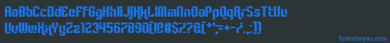 Rampant Font – Blue Fonts on Black Background