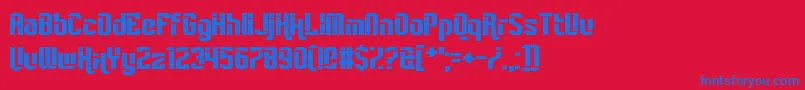 Rampant Font – Blue Fonts on Red Background