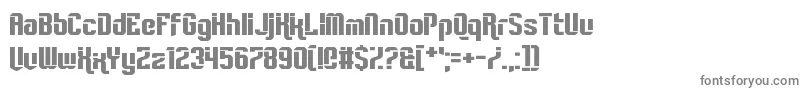 Rampant-fontti – harmaat kirjasimet valkoisella taustalla