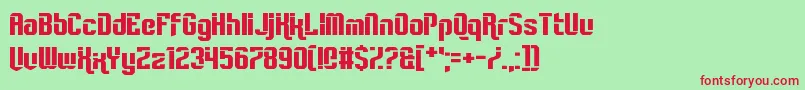 Rampant Font – Red Fonts on Green Background