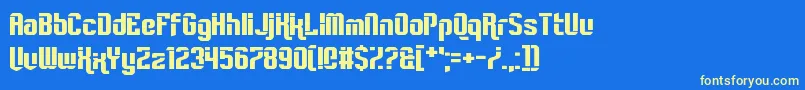 Rampant Font – Yellow Fonts on Blue Background