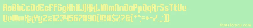 Rampant-fontti – keltaiset fontit vihreällä taustalla