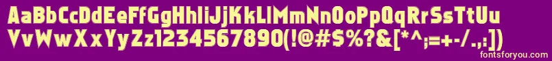 Czcionka Faktoscontour – żółte czcionki na fioletowym tle