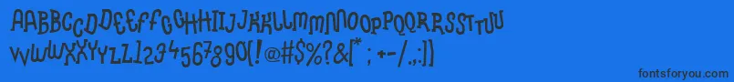 フォントLinotypemethodBoiled – 黒い文字の青い背景