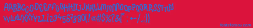 LinotypemethodBoiled Font – Blue Fonts on Red Background