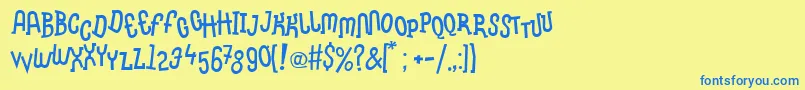 LinotypemethodBoiled Font – Blue Fonts on Yellow Background