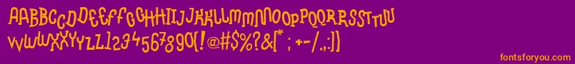 LinotypemethodBoiled Font – Orange Fonts on Purple Background