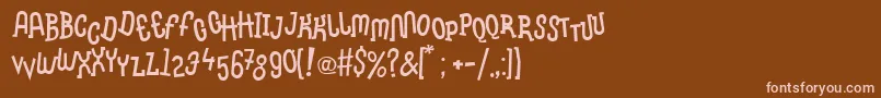 LinotypemethodBoiled Font – Pink Fonts on Brown Background