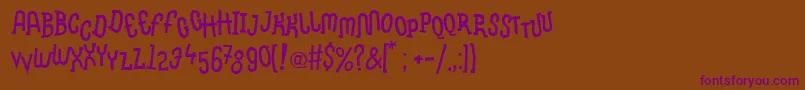 LinotypemethodBoiled Font – Purple Fonts on Brown Background