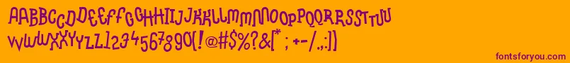 LinotypemethodBoiled Font – Purple Fonts on Orange Background