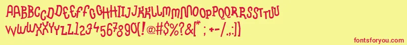 LinotypemethodBoiled Font – Red Fonts on Yellow Background