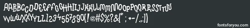 フォントLinotypemethodBoiled – 黒い背景に白い文字