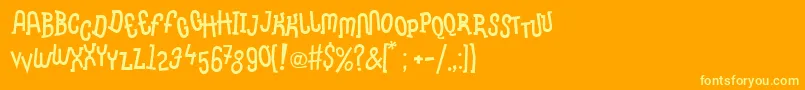 LinotypemethodBoiled-fontti – keltaiset fontit oranssilla taustalla