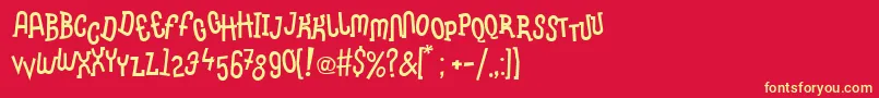 LinotypemethodBoiled Font – Yellow Fonts on Red Background