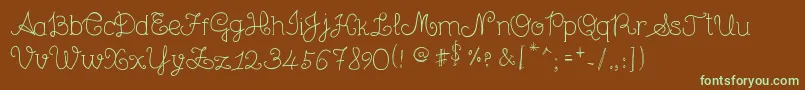 More about UnicCalligraphy Font UnicCalligraphy Font – Green Fonts on Brown Background