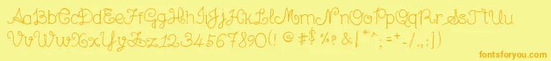 UnicCalligraphy Font – Orange Fonts on Yellow Background