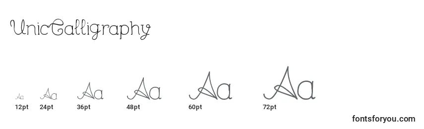 UnicCalligraphy Font Sizes