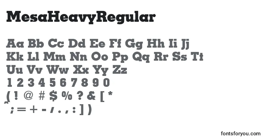 A fonte MesaHeavyRegular – alfabeto, números, caracteres especiais