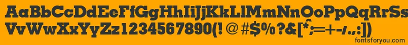 Czcionka MesaHeavyRegular – czarne czcionki na pomarańczowym tle