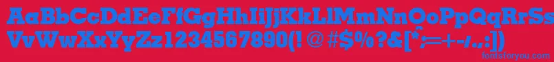 MesaHeavyRegular Font – Blue Fonts on Red Background