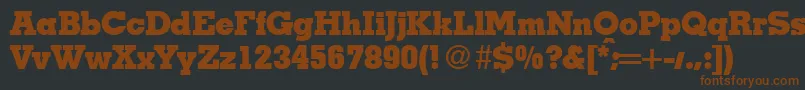 MesaHeavyRegular-fontti – ruskeat fontit mustalla taustalla