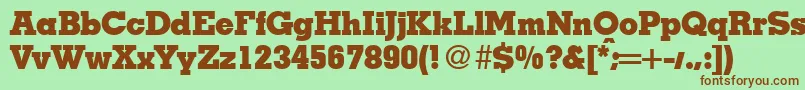 Шрифт MesaHeavyRegular – коричневые шрифты на зелёном фоне