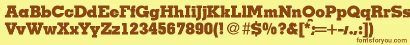 Czcionka MesaHeavyRegular – brązowe czcionki na żółtym tle