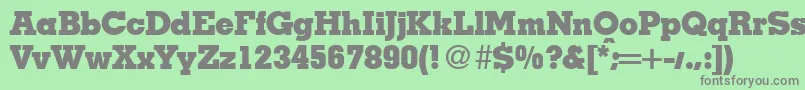 フォントMesaHeavyRegular – 緑の背景に灰色の文字