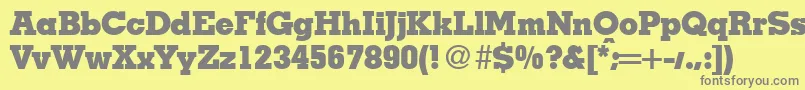 MesaHeavyRegular Font – Gray Fonts on Yellow Background