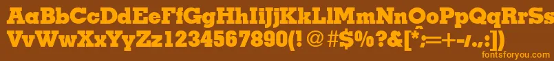MesaHeavyRegular Font – Orange Fonts on Brown Background