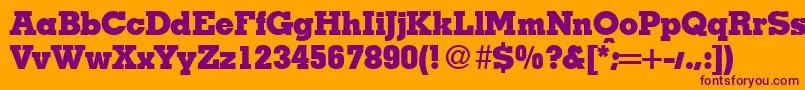 MesaHeavyRegular Font – Purple Fonts on Orange Background