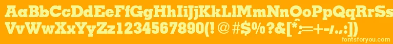 MesaHeavyRegular Font – Yellow Fonts on Orange Background