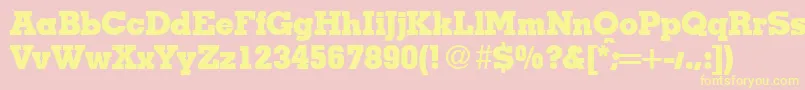MesaHeavyRegular Font – Yellow Fonts on Pink Background