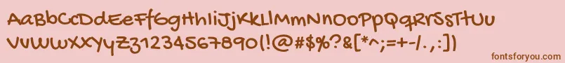 GochihandRegular Font – Brown Fonts on Pink Background