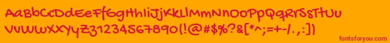 GochihandRegular Font – Red Fonts on Orange Background