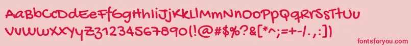 GochihandRegular Font – Red Fonts on Pink Background