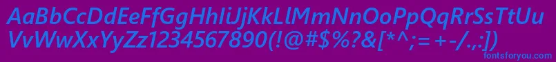 フォントSegoeUiSemiboldItalic – 紫色の背景に青い文字