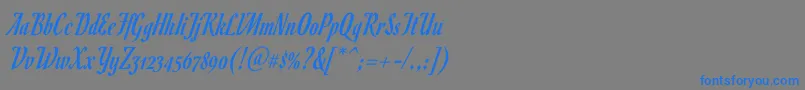 フォントRomanescoRegular – 灰色の背景に青い文字