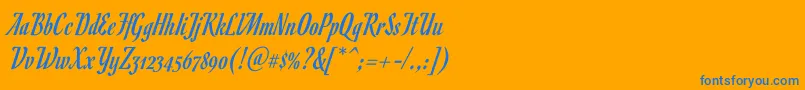 RomanescoRegular Font – Blue Fonts on Orange Background