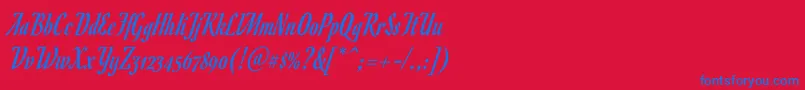 RomanescoRegular Font – Blue Fonts on Red Background