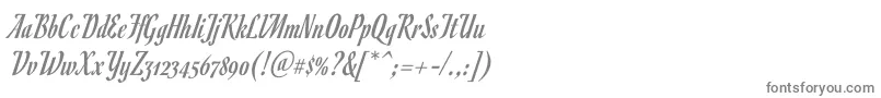 RomanescoRegular-fontti – harmaat kirjasimet valkoisella taustalla