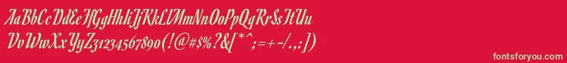 フォントRomanescoRegular – 赤い背景に緑の文字