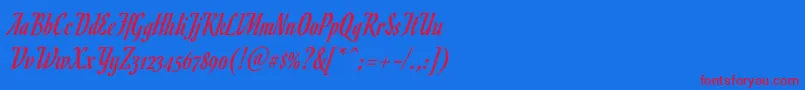 fuente RomanescoRegular – Fuentes Rojas Sobre Fondo Azul