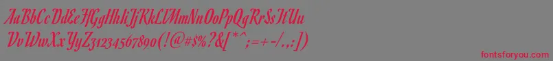 RomanescoRegular Font – Red Fonts on Gray Background