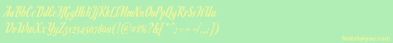 RomanescoRegular Font – Yellow Fonts on Green Background