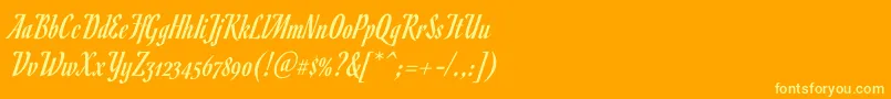 フォントRomanescoRegular – オレンジの背景に黄色の文字